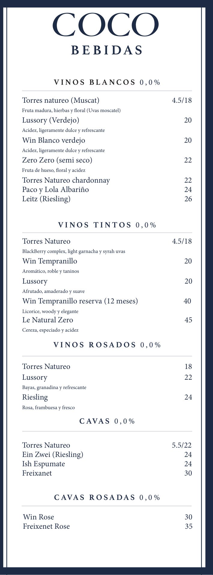 COCO Menu Page 3